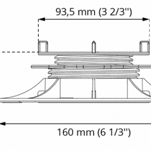 Reguliuojamos terasos atramos Baltic Clever 25–40 mm brėžinys su matmenimis