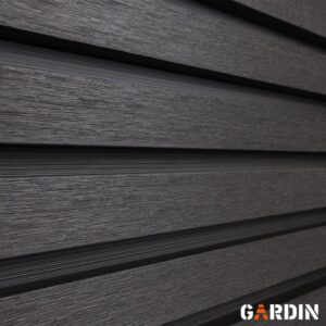 Rumbuota WPC fasado dailylentė Gardin Deco Wall, antracito juodos spalvos, su giliais grioveliais