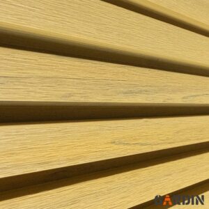 Rumbuota WPC fasado dailylentė Gardin Deco Wall, ąžuolo rudos spalvos, su giliais grioveliais fasadui