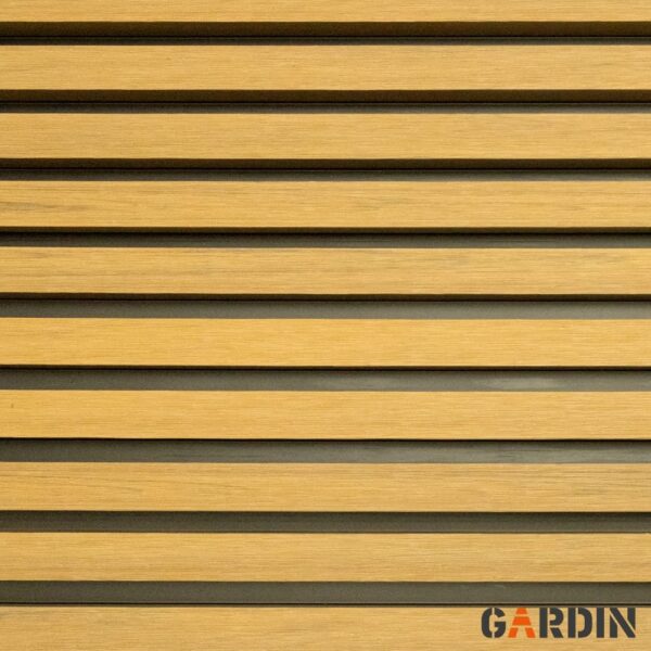 Rumbuota WPC fasado dailylentė Gardin Deco Wall Black, geltonai rudos su juodais grioveliais